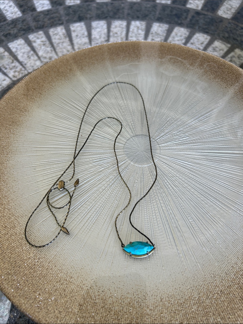 Kendra Scott Teal Blue Marquise Pendant Necklace